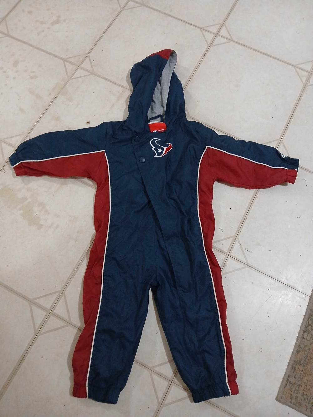 NFL Reebock Texans Jumper Rain Suit Baby 18 Month Unisex Lightweight Snowsuit